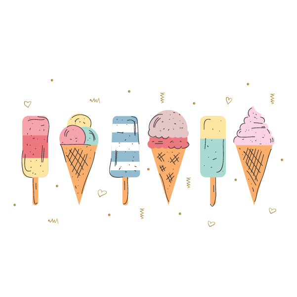 Colorful ice creams