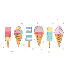 Colorful ice creams