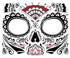 Día de los Muertos face tattoo - Kromebody