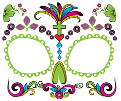 Glow-in-the-dark: Día de los Muertos face tattoo - Kromebody