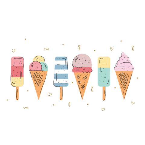 Colorful ice creams