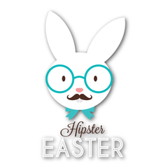 Hipster Easter White Rabbit - Kromebody
